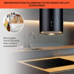Bolea Inselabzugshaube Ø38cm Ab-/Umluft 600m³/h LED Inkl. Aktivkohlefilter -Küche Zu Hause 10041223 de 0006 usp