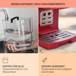BellaVita Kaffeemaschine 3-in-1 1450 W 20 Bar Milchschäumer 12 BellaVita Kaffeemaschine 3-in-1 1450 W 20 Bar Milchschäumer -Küche Zu Hause 10041240 de 0006 usp