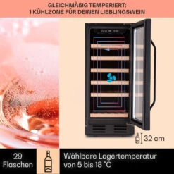 Vinovilla 29 Built-In Weinkühlschrank 81 L / 29 Fl. 1 Zone Glastür Edelstahl -Küche Zu Hause 10041309 de 0003 logo