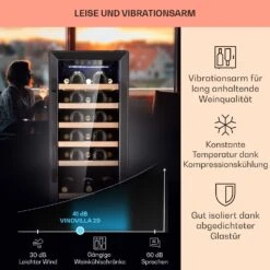 Vinovilla 29 Built-In Weinkühlschrank 81 L / 29 Fl. 1 Zone Glastür Edelstahl -Küche Zu Hause 10041309 de 0004 logo