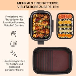 Combo Air Grill-Heißluftfritteuse 5 Programme 1500 Watt 4,5 L Grillkorb 2,5 L Frittierkorb -Küche Zu Hause 10041331 de 0004 usp