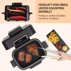 Combo Air Grill-Heißluftfritteuse 5 Programme 1500 Watt 4,5 L Grillkorb 2,5 L Frittierkorb -Küche Zu Hause 10041331 de 0005 usp