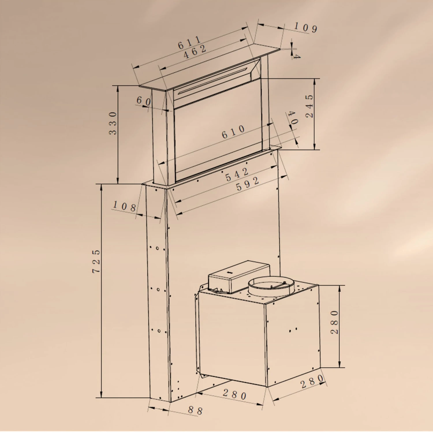 Royal Flush Eco Dunstabzugshaube 60 Cm 576 M³/h A+ 9 Royal Flush Eco Dunstabzugshaube 60 Cm 576 M³/h A+ – Bild 9