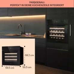 Vinsider 30 Built-In Uno Einbau-Weinkühlschrank 30 Flaschen 77 Ltr Edelstahl -Küche Zu Hause 10041357 de 0006 usp