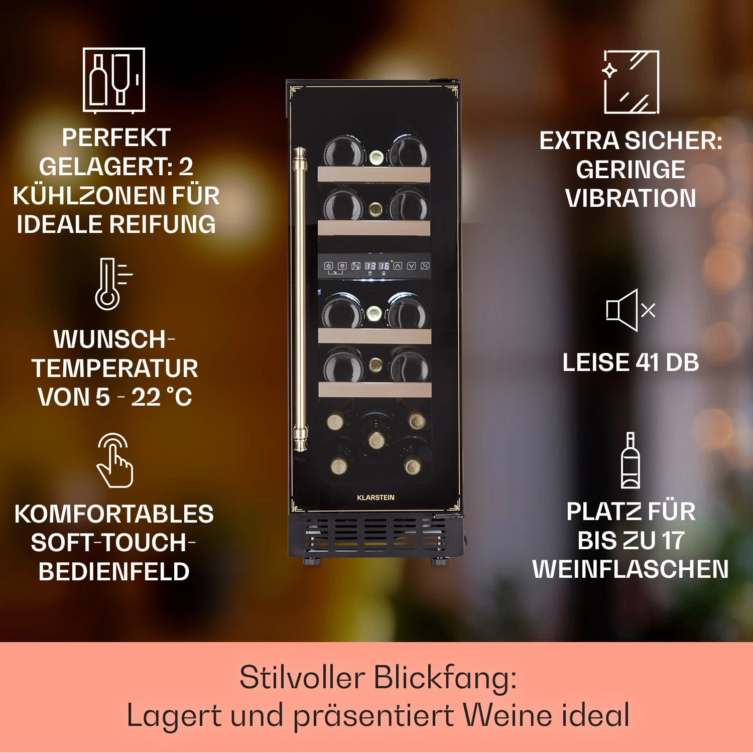 Vinovilla 17 Built-in Duo Vilhelmine Edition Weinkühlschrank 17 Fl. 2 Vinovilla 17 Built-in Duo Vilhelmine Edition Weinkühlschrank 17 Fl. – Bild 2