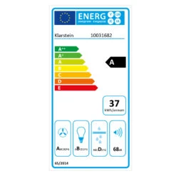 Vinea Dunstabzugshaube Umluftset 60cm 610m³/h Aktivkohlefilter Silber -Küche Zu Hause 60002221 energy label