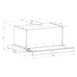 Vinea Dunstabzugshaube Umluftset 60cm 610m³/h Aktivkohlefilter Silber -Küche Zu Hause 60002221 yy 0008 detail Klarstein Vinea Unterbau Dunstabzugshaube silber