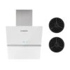 Aurea VII Dunstabzugshaube Umluftset 60cm Aktivkohlefilter Weiß