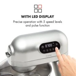 Curve Plus Küchenmaschinen-Set | 5l | 4-in-1 Fleischwolf | Silber -Küche Zu Hause 60002330 yy 0005 logo Klarstein Curve Plus Kuechenmaschinen Set silber