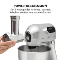 Curve Plus Küchenmaschinen-Set | 5l | 4-in-1 Fleischwolf | Silber -Küche Zu Hause 60002330 yy 0008 logo Klarstein Curve Plus Kuechenmaschinen Set silber reedit